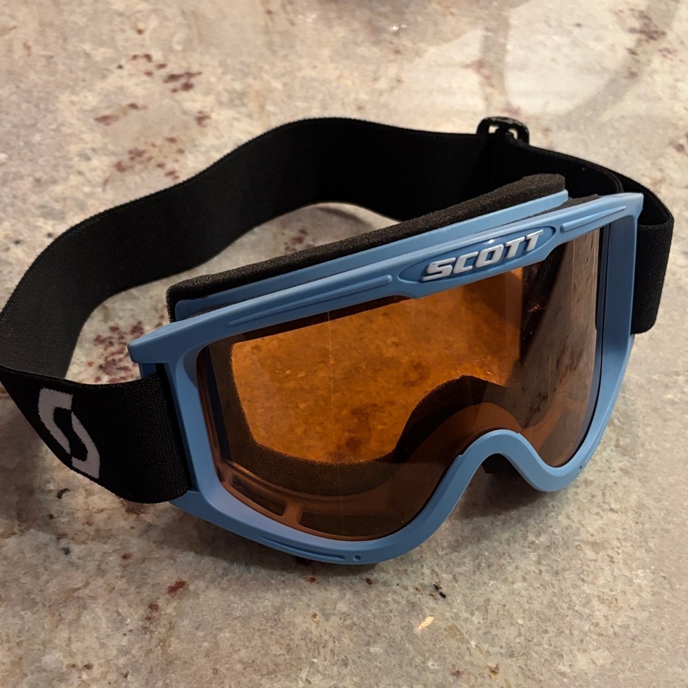 Scott Blue Frame Goggles with Orange Lenses